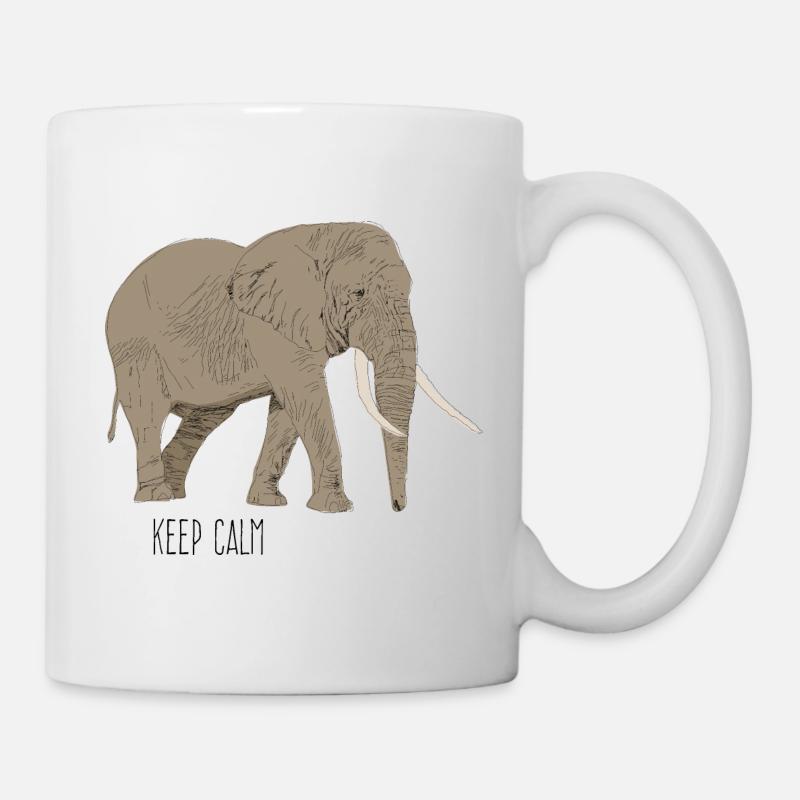 Elefant keep calm - Tasse - Weiß