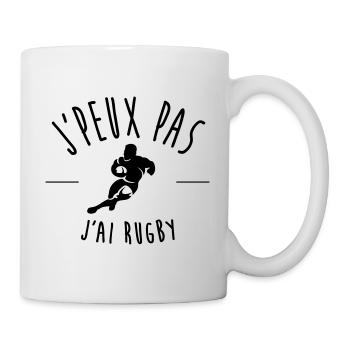 j'peux pas j'ai rugby - Mug blanc - blanc - Droite