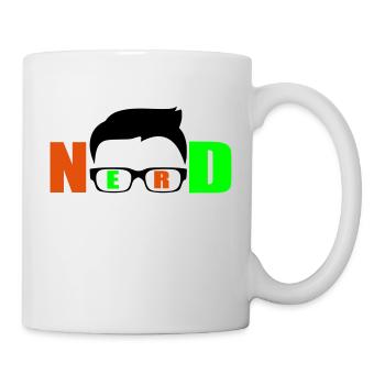 Nerd lustiges Logo - Tasse - Weiß - Rechts