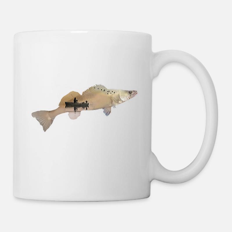 Zander en double exposition - Mug blanc - blanc