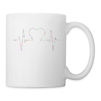 Herzschlag Musik Noten EKG - Tasse - Weiß - Rechts