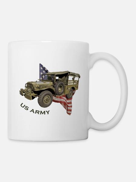 US Army Car - Tasse - Weiß