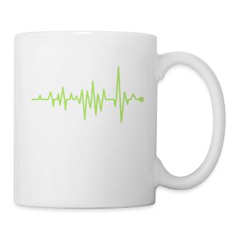 Curve Heartbeat Rhythm Oscillograph Pulse ECG - Mug - white - Right