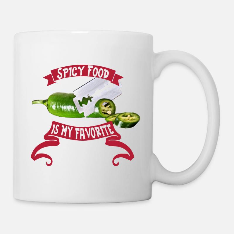 Plats de plats épicés cuire cadeau de recette chaude - Mug blanc - blanc