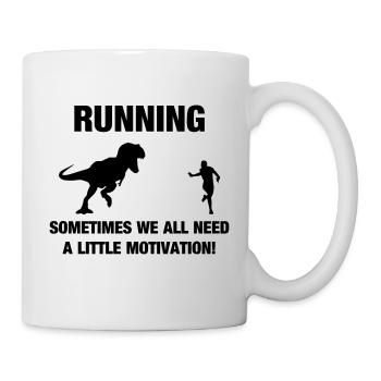 Rennen T-Rex Motivation Lustig Laufen Sport - Tasse - Weiß - Rechts