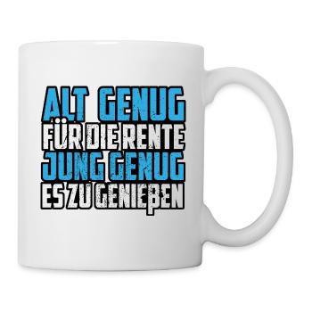 Oma Opa Rente Senior Spruch lustig alt - Tasse - Weiß - Rechts