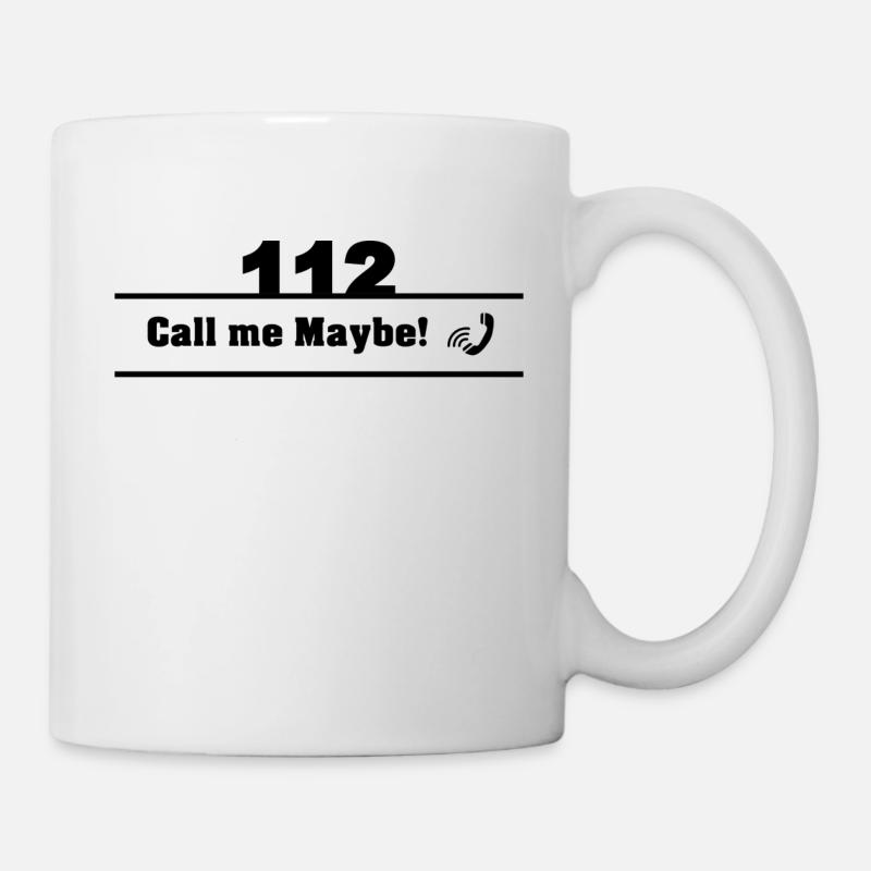 Appelez le numéro d'urgence 112 et le service de secours aide! - Mug blanc - blanc