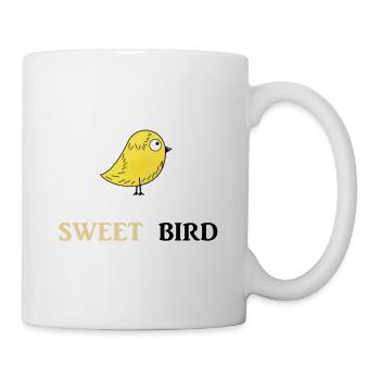 süßer Vogel, sweet bird, Geschenkidee - Tasse - Weiß - Rechts