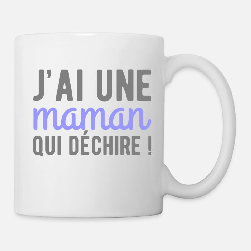 Maman qui déchire cadeau - Mug blanc - blanc