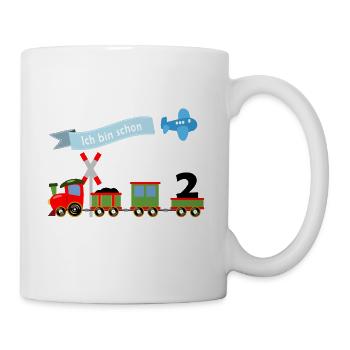 Zug 2. Geburtstag - Tasse - Weiß - Rechts