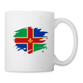Lincolnshire Flag Paint Splatter Design - Mug - white - Right