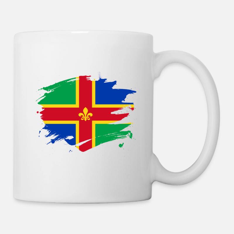 Lincolnshire Flag Paint Splatter Design - Mug - white