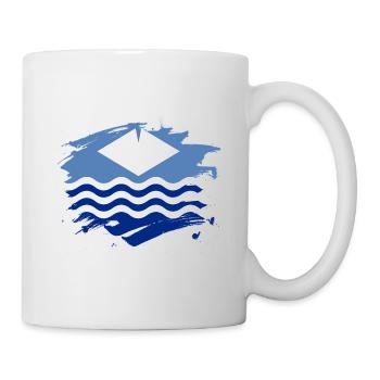 Isle of Wight-Flaggen-Farben-Spritzer-Entwurf - Tasse - Weiß - Rechts