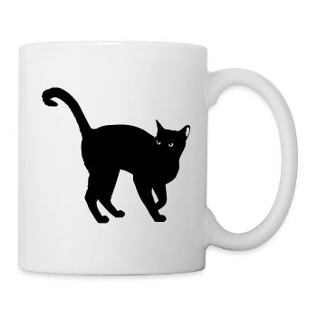black cat silhouette - black cat silhouette - Mug - white - Right
