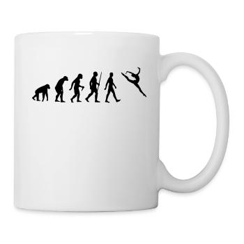 Evolution Mensch Affe Ape Human - Ballet, Tanzen - Tasse - Weiß - Rechts