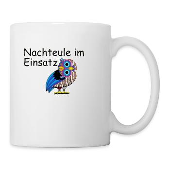 Nachteule im Einsatz - Tasse - Weiß - Rechts