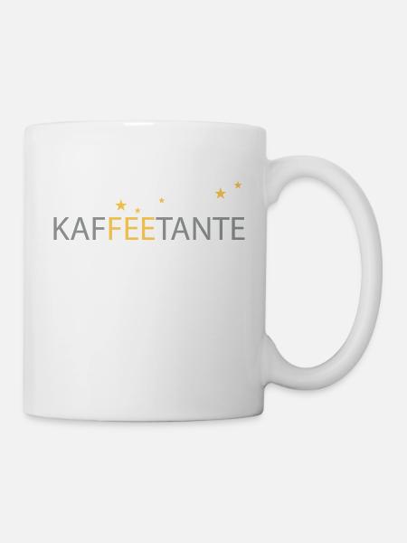 Kaffeetante, Fee und Kafee - Tasse - Weiß