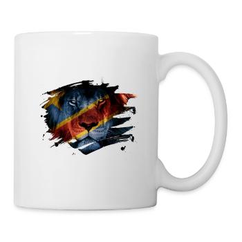 DR Congo Flag & African Lion Picture - Mug - white - Right