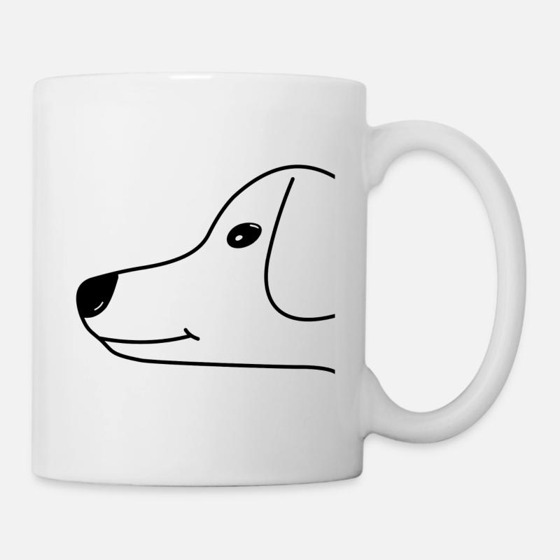 chien mignon chien dessin - Mug blanc - blanc