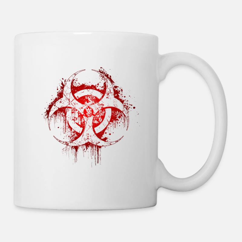 bio biohazard BIOGEFAHR gothic cyber punk - Tasse - Weiß