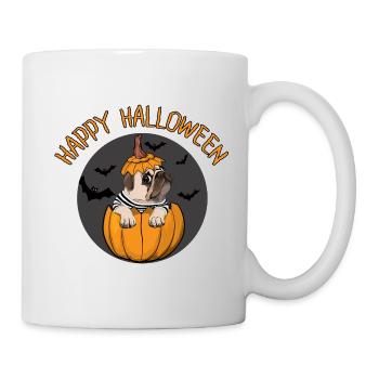 happy Halloween mops - Mug blanc - blanc - Droite