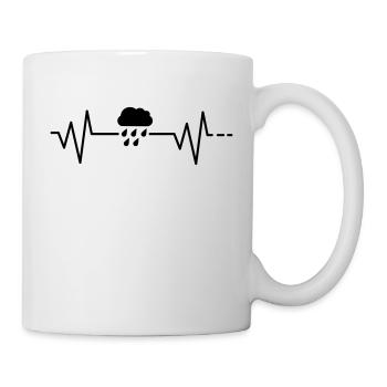 Heartbeat rain cloud rain cloud autumn weather - Mug - white - Right