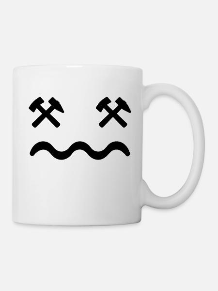 Visage : Batte & Fer (couleur de conception modifiable) - Mug blanc - blanc