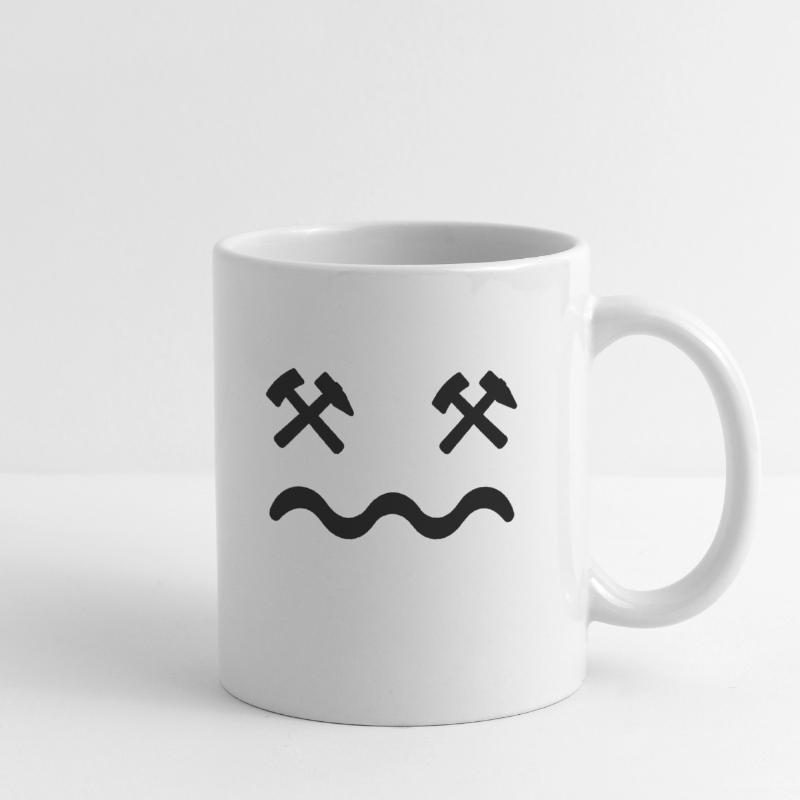 Visage : Batte & Fer (couleur de conception modifiable) Mug blanc