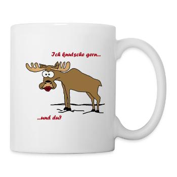 Knutschender Elch - Tasse - Weiß - Rechts