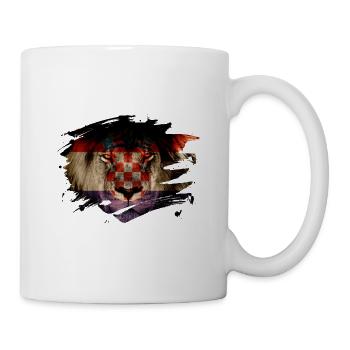 Croatia Flag & African Lion Picture - Mug - white - Right