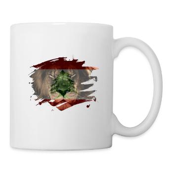 Lebanon Lion Flag Paint Splatter - Mug - white - Right