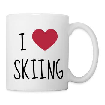 Skifahren Skifahrer Sport Ski Spieler - Tasse - Weiß - Rechts