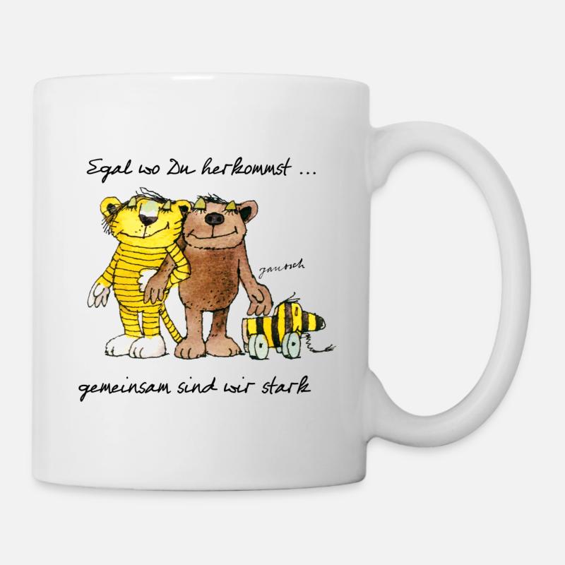 Janosch Bär Tigerente Tiger Gemeinsam Stark - Tasse - Weiß