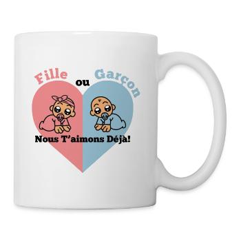 fille ou garcon nous t'aimons déjà - Mug blanc - blanc - Droite