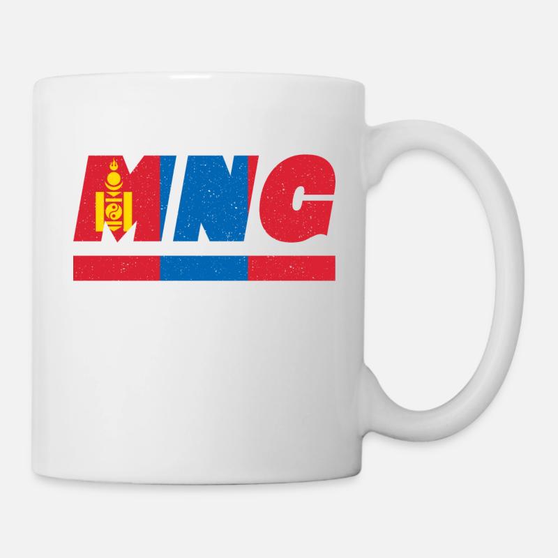 Drapeau mongol drapeau MNG - Mug blanc - blanc