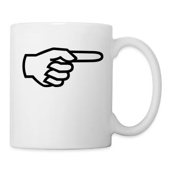 Hand, Finger - rechts - Tasse - Weiß - Rechts