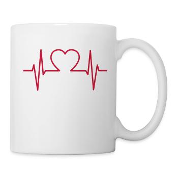 Herzschlag - Tasse - Weiß - Rechts