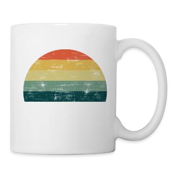 Retro sun Sunset rainbow colors template - Mug - white - Right