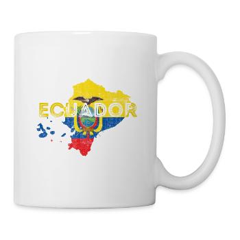 Ecuador Kartenform und Flagge - Tasse - Weiß - Rechts