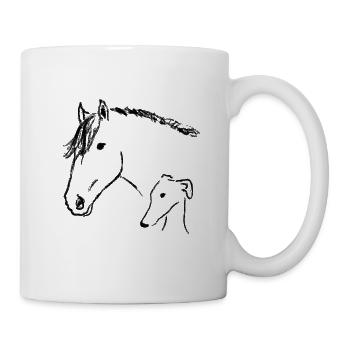 Greyhound and horse - Mug - white - Right