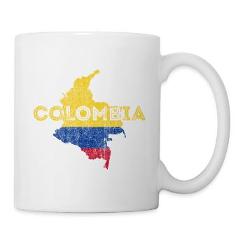 Kolumbien Kartenform und Flagge - Tasse - Weiß - Rechts