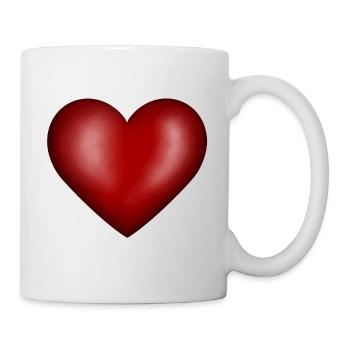 Amour coeur rouge - Mug blanc - blanc - Droite