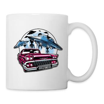 alien attack on earth - Mug - white - Right