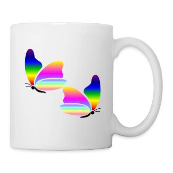 Regenbogen-Schmetterling - Tasse - Weiß - Rechts