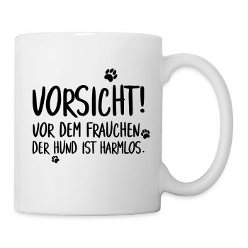 Frauchen Hund Lustig Spruch Hundehalterin - Tasse - Weiß - Rechts