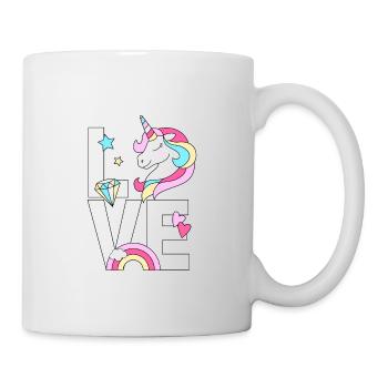 Süsses Einhorn mit Regenbogen cute Unicorn - Tasse - Weiß - Rechts