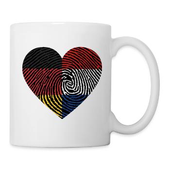 Allemagne Hollande Pays-Bas identité coeur - Mug blanc - blanc - Droite