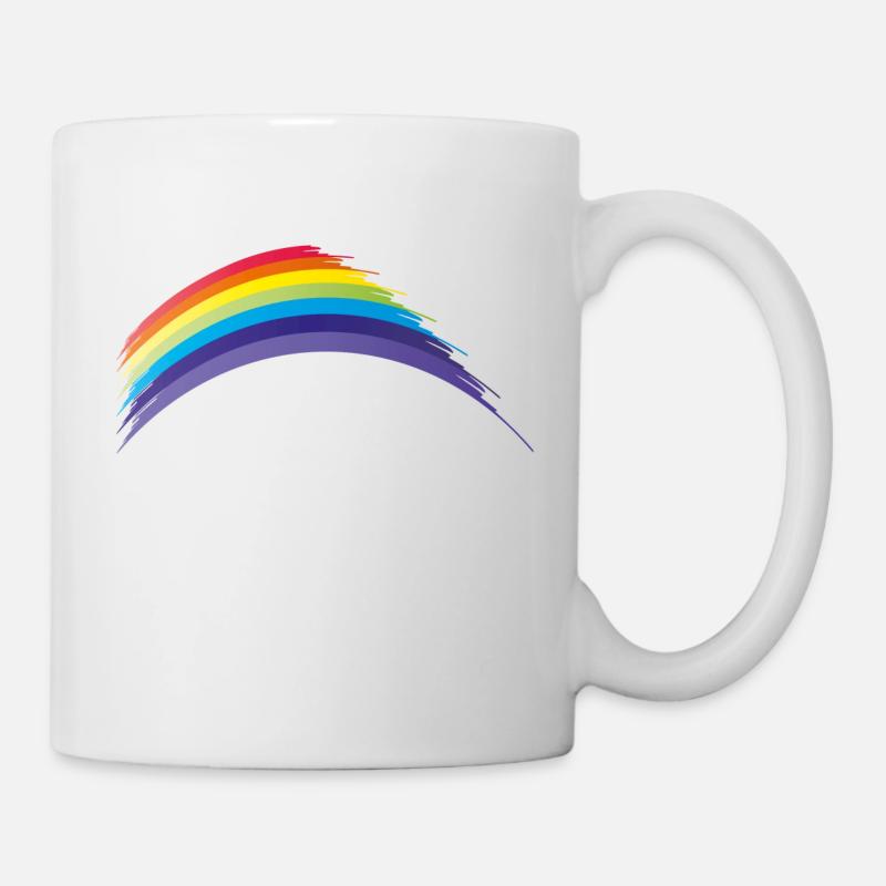 rainbow arc-en-ciel abstrait dans les couleurs chakra - Mug blanc - blanc