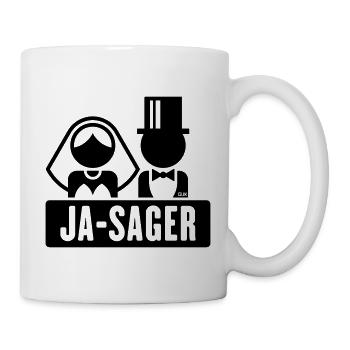 Ja-Sager (Bräutigam / Braut / JGA / Polterabend) - Tasse - Weiß - Rechts