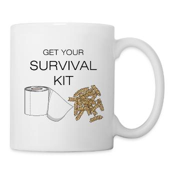 Kit de survie kit de survie papier hygiénique et nouilles - Mug blanc - blanc - Droite
